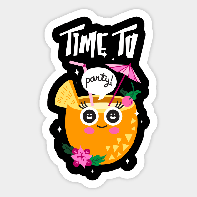 Party Time T-Shirts Sticker by BeeZeeBazaar